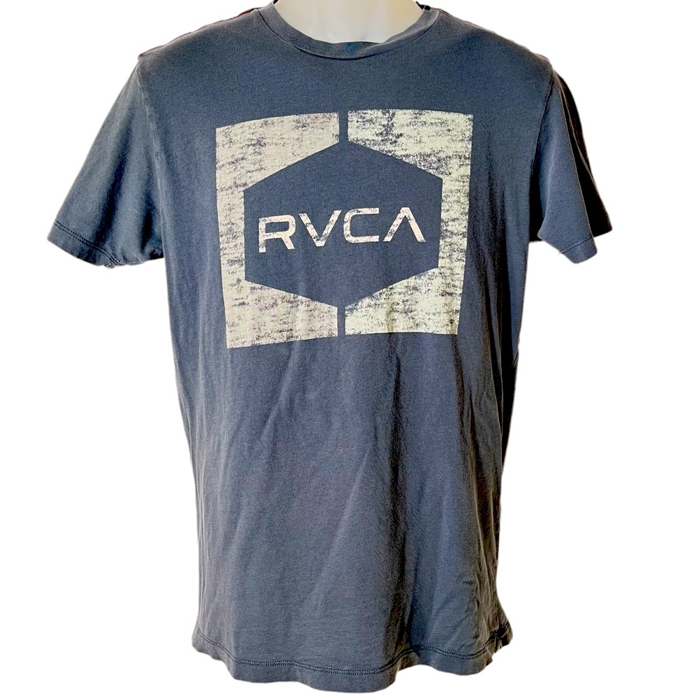 RVCA | Men Medium |‎ Vintage Wash Stormy Blue Graphic 100% Cotton T-shirt Soft